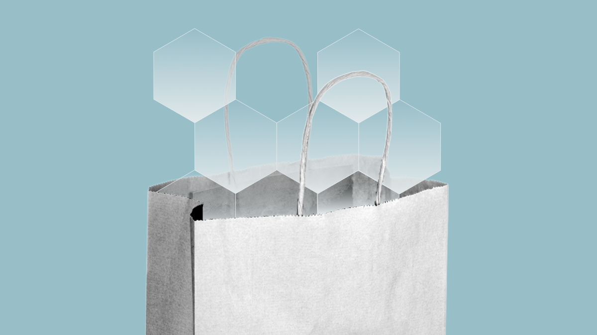 Paper shopping bag.