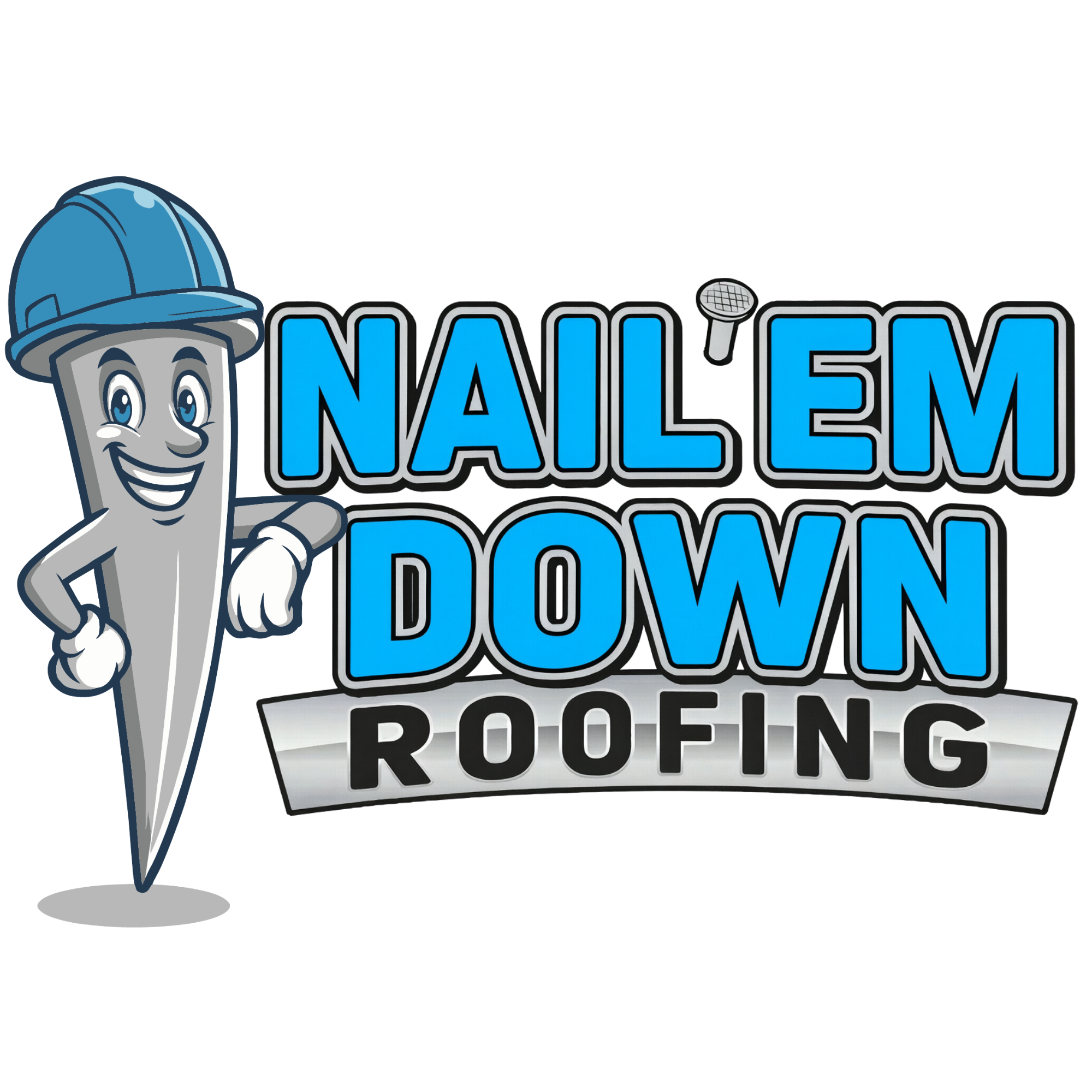 Nail'Em Down Roofing Logo