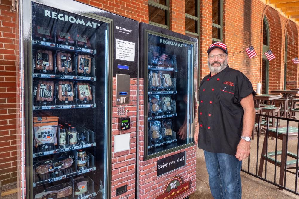 Wurstmeister Mike and our Meat Vending Machines! Our products are available 24/7!