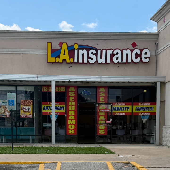 Exterior of the L.A. Insurance Agency located at 8450 Fondren Rd in TX 