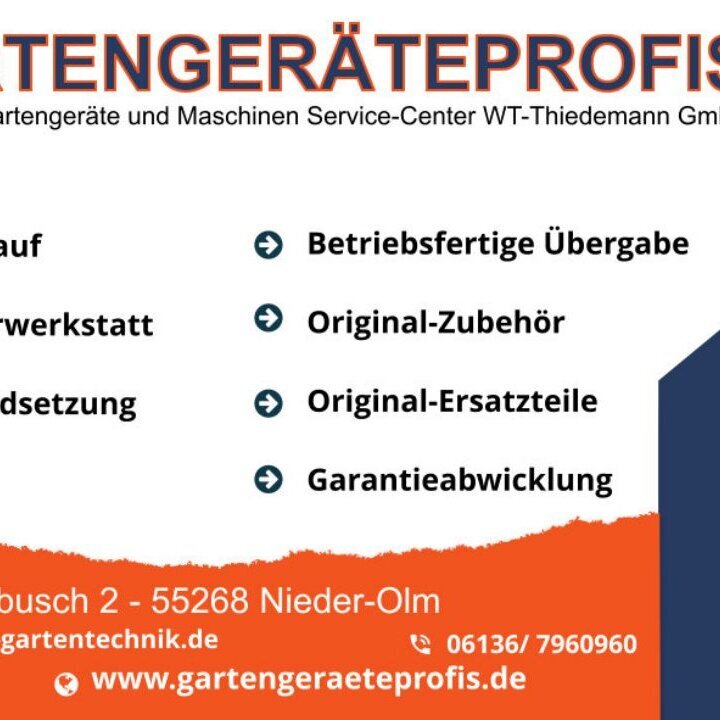 Kundenbild groß 50 Die Gartengeräteprofis - WT-Thiedemann GmbH - Gartengeräte & Reparaturwerkstatt