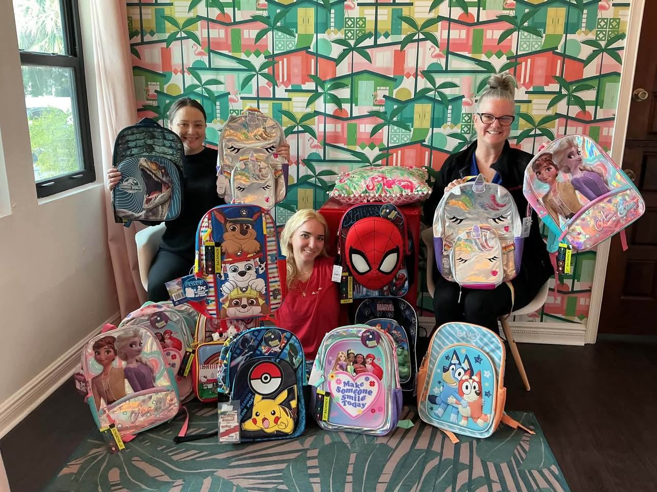 Back to school means sharing smiles and backpacks! This year, we donated twice as many backpacks as  