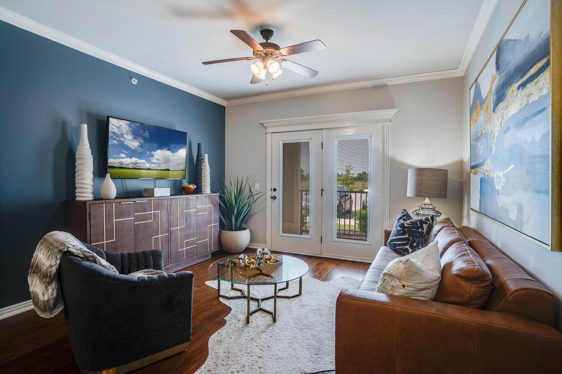 Living Room With French Patio Doors