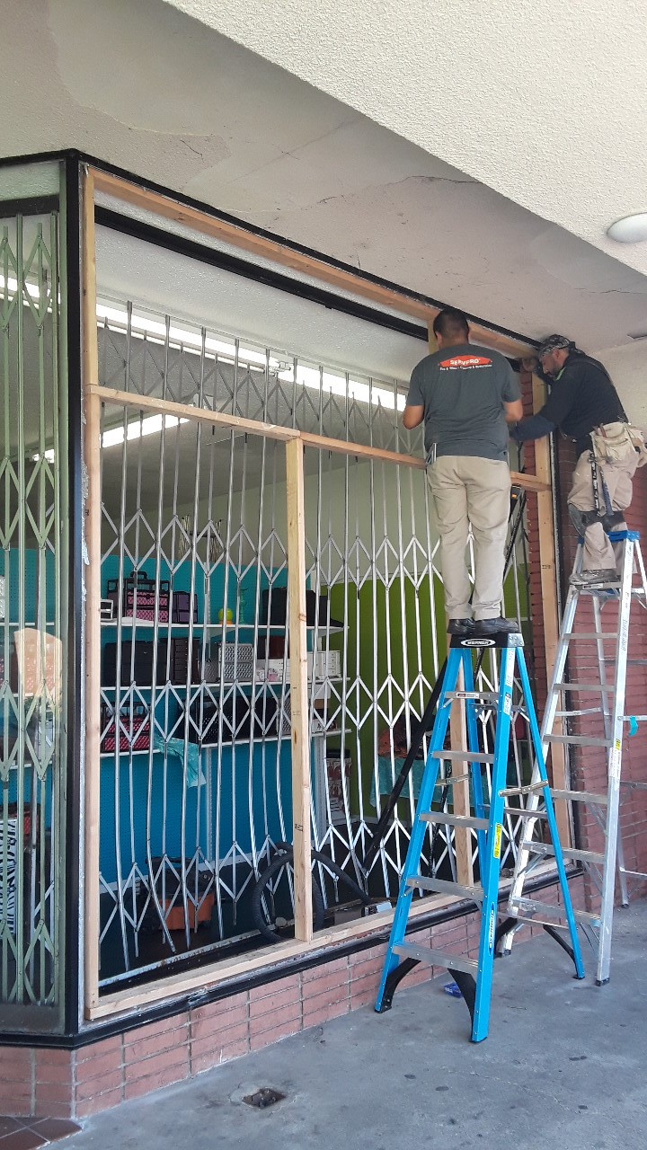 SERVPRO of Whittier in action and working hard. Our team is Ready for whatever happens.