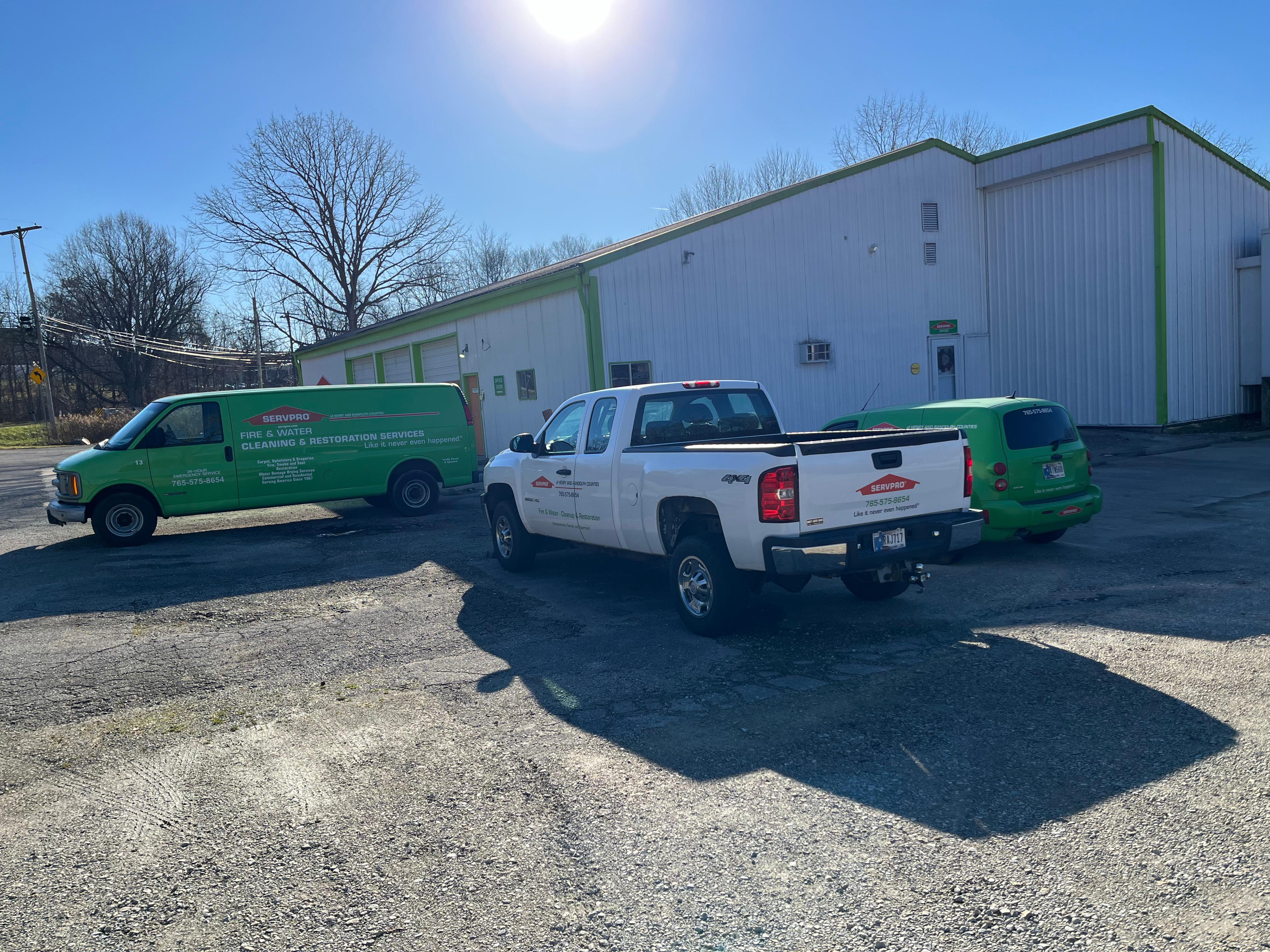 SERVPRO of Henry and Randolph Counties vehicles are ready to serve.