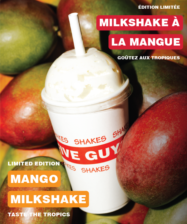 Le Milkshake à la Mangue Five Guys est maintenant disponible!