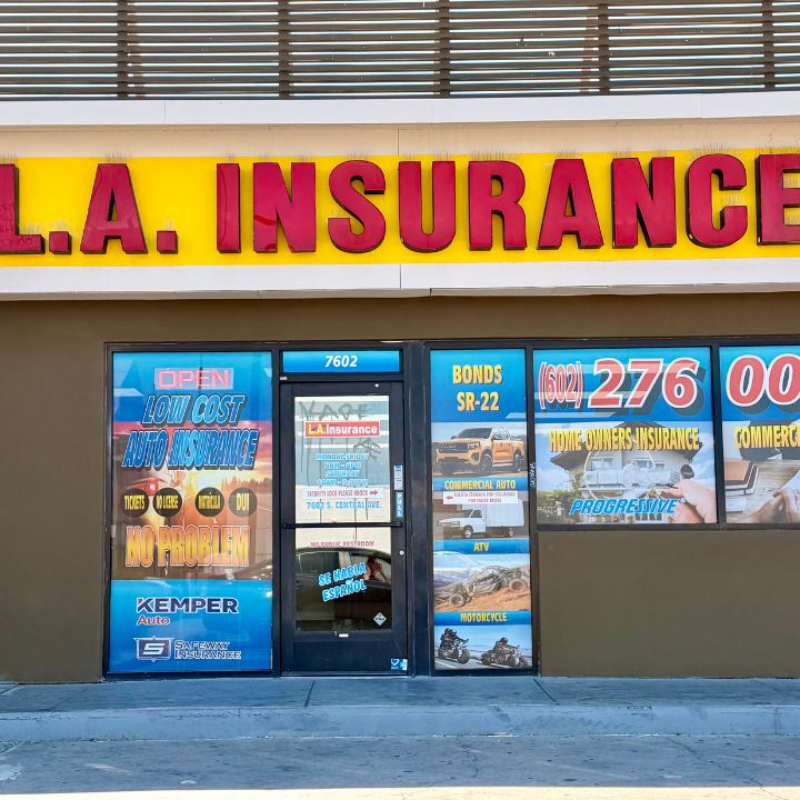 Exterior of the L.A. Insurance located at 7602 South Central Ave. in AZ