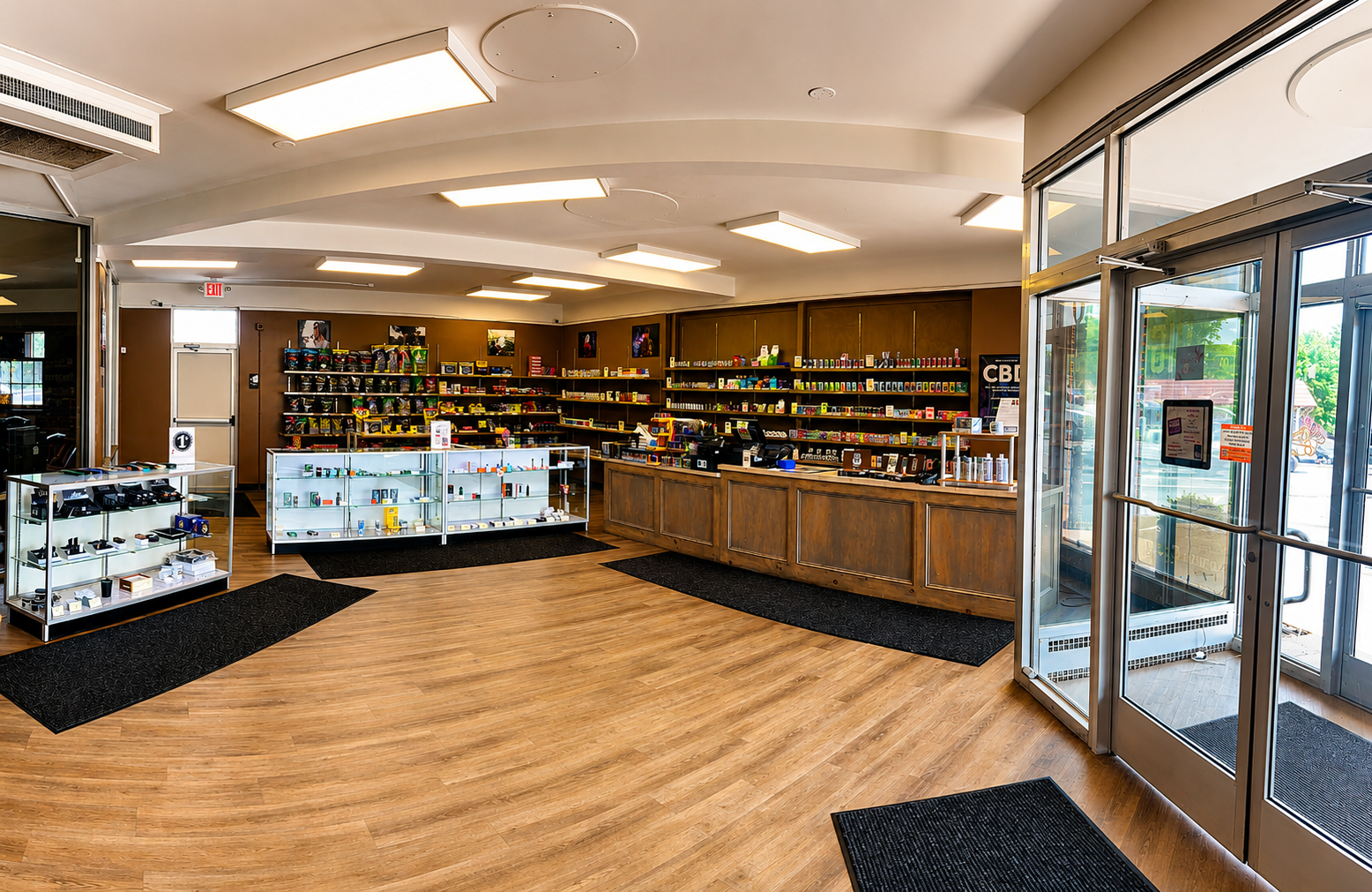 Take a look inside the spacious retail showroom at CigarBox Tamaqua, featuring premium cigars, tobacco products, vaping supplies, and cigar accessories in a bright, clean, and organized shopping environment. The welcoming layout makes it easy to browse a wide selection of quality products in Tamaqua, Pennsylvania.