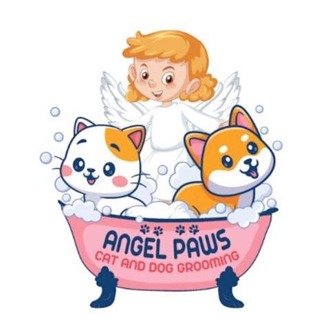 Angel Paws Cat And Dog Grooming Logo