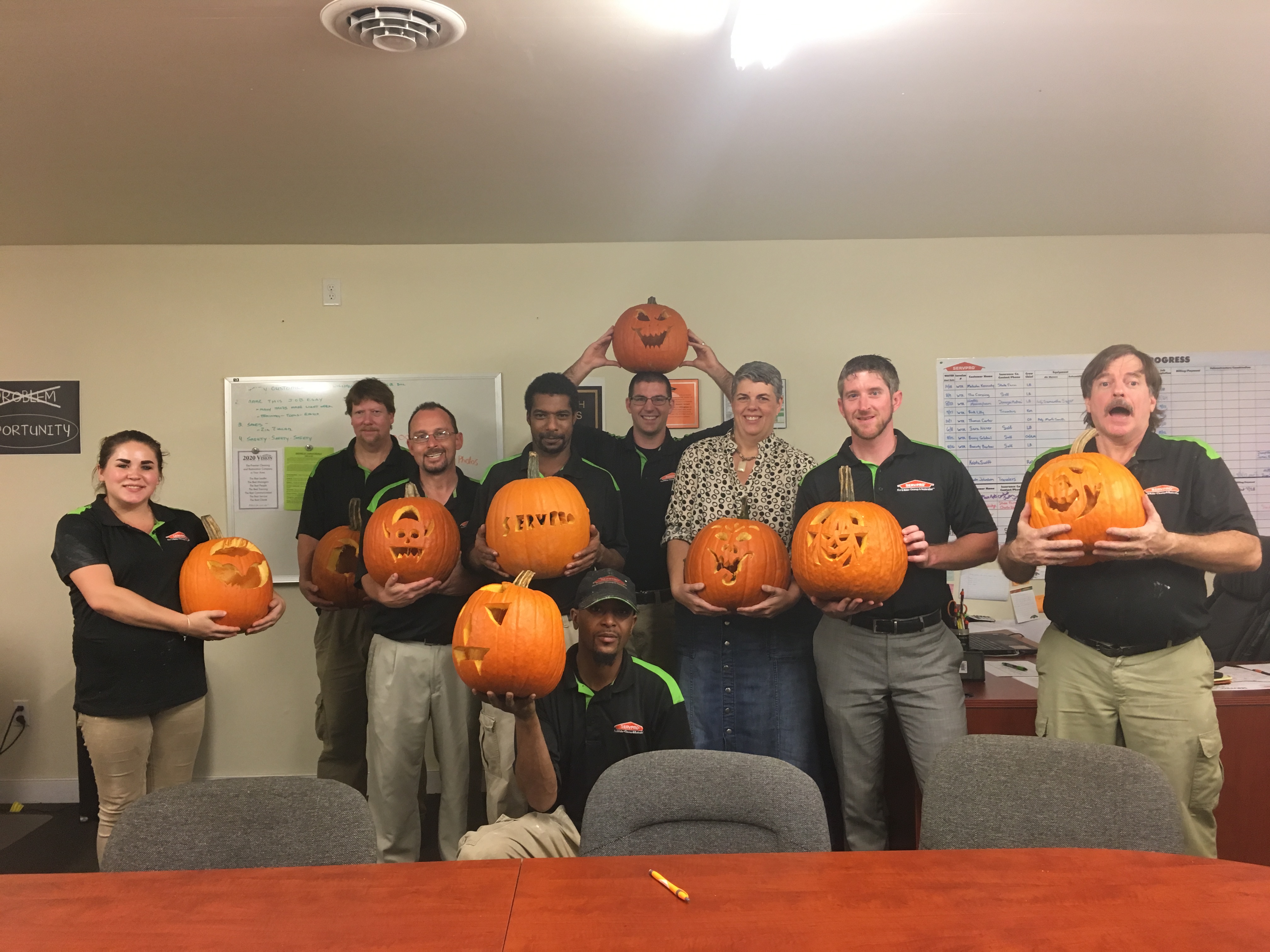 SERVPRO of Charlottesville enjoying the fall season with a pumpkin carving contest.