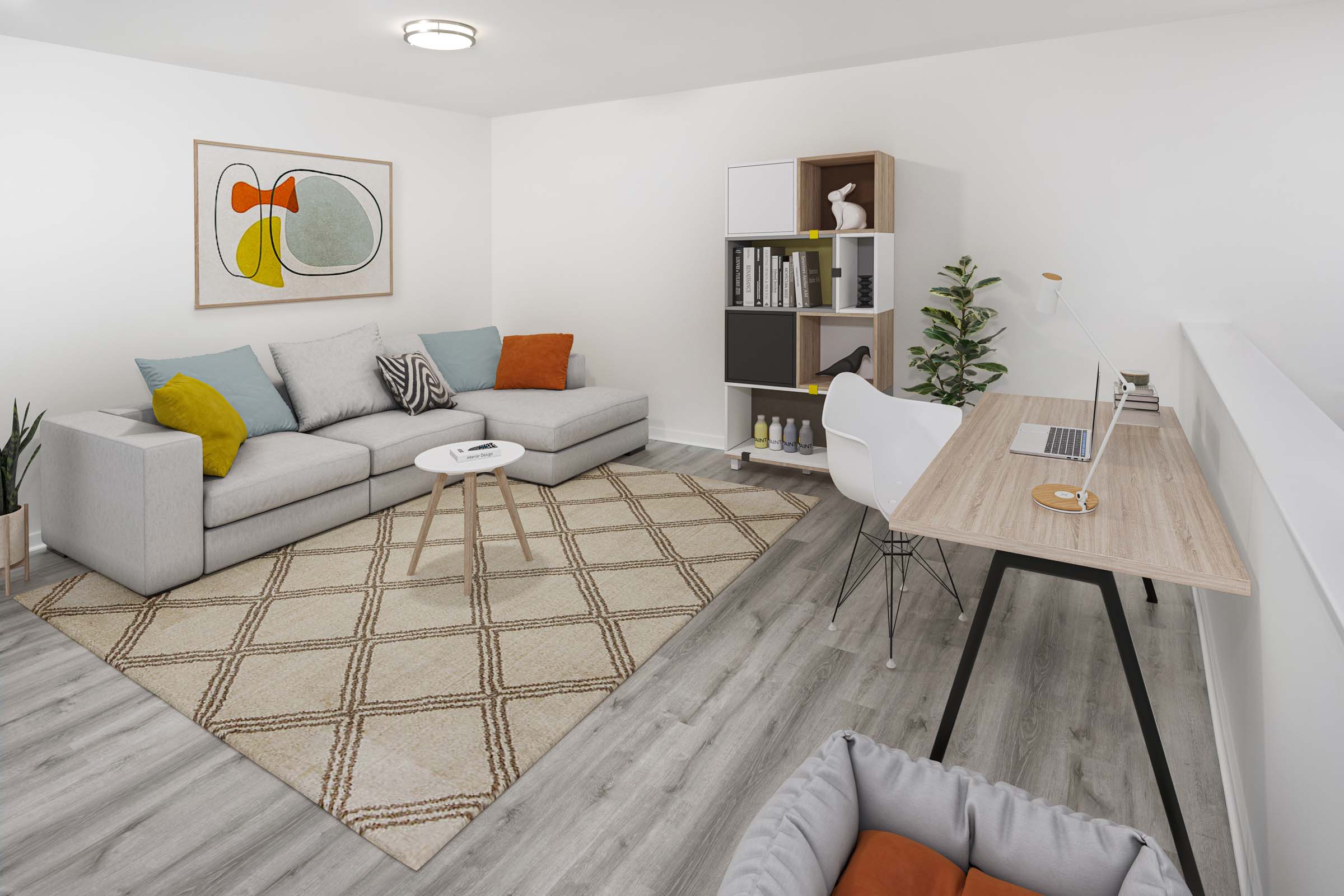 Loft space on second floor of townhome floor plan at Camden Central high-rise apartments in St. Petersburg, FL