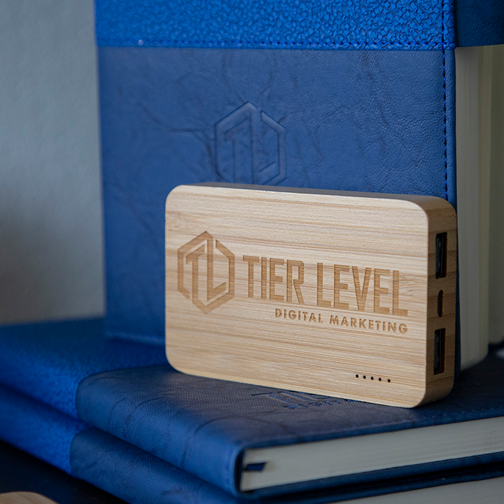 A custom journal and mobile charger. Our promos are the perfect addition to any event!