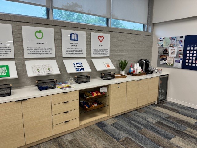 First United Bank - Leonard - interior customer refreshment area