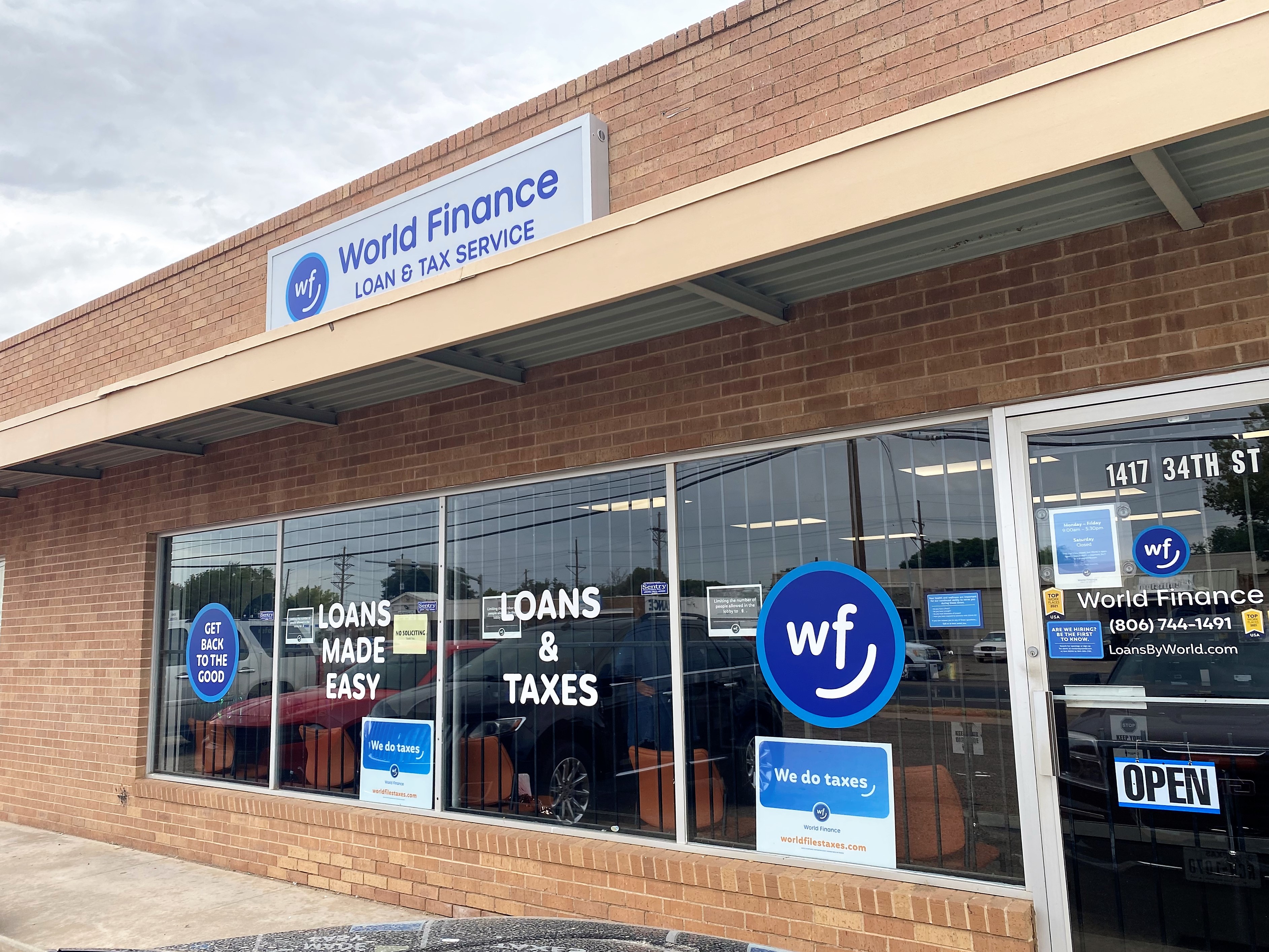 Front of Branch - angle view World Finance Lubbock (806)744-1491