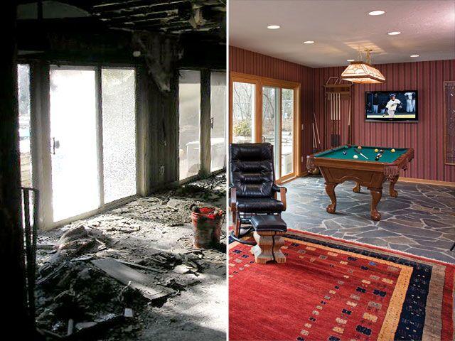 Before and after a residential fire restoration!