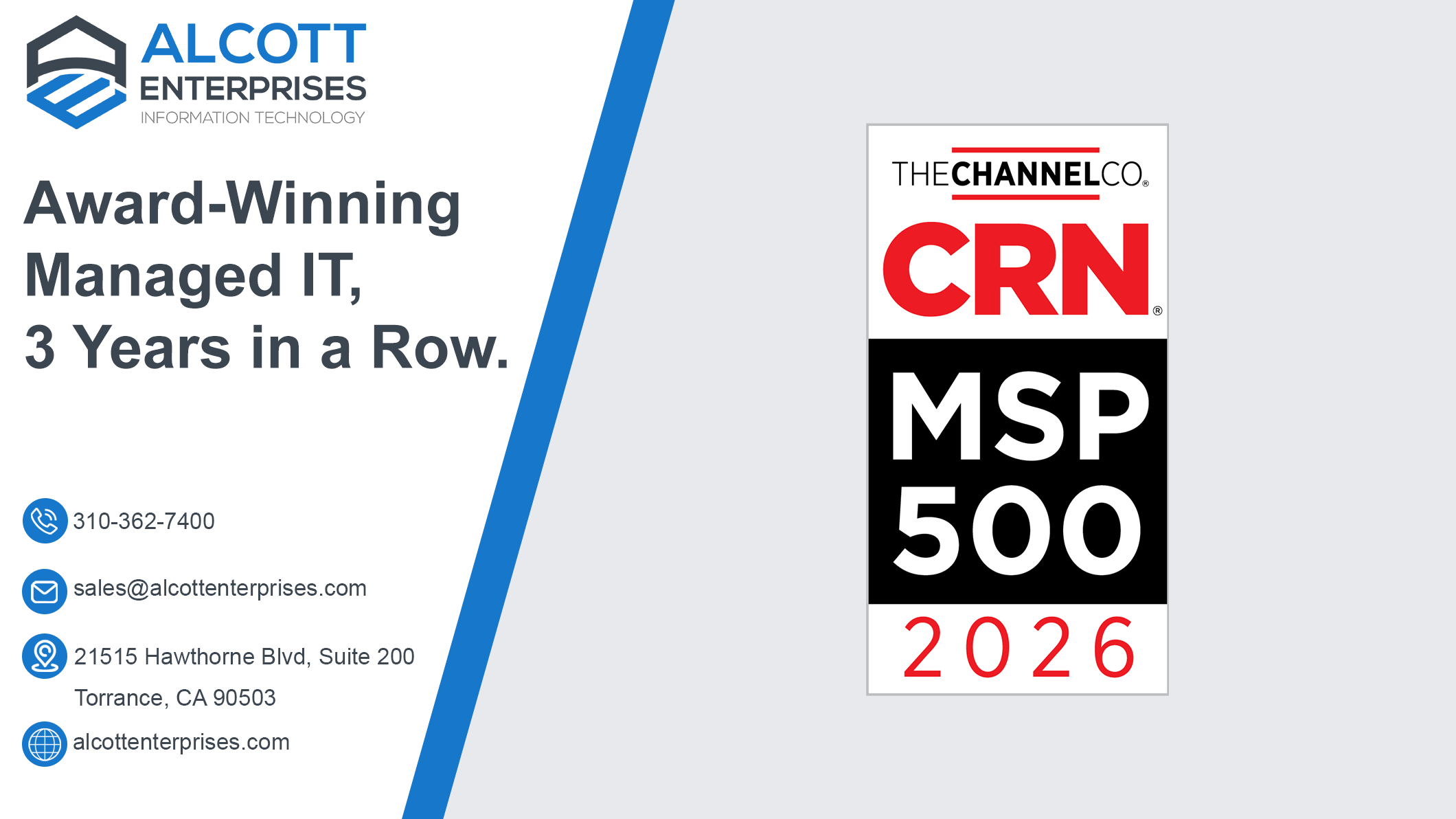 Alcott Enterprises Named to CRN’s MSP 500 List for Third Consecutive Year