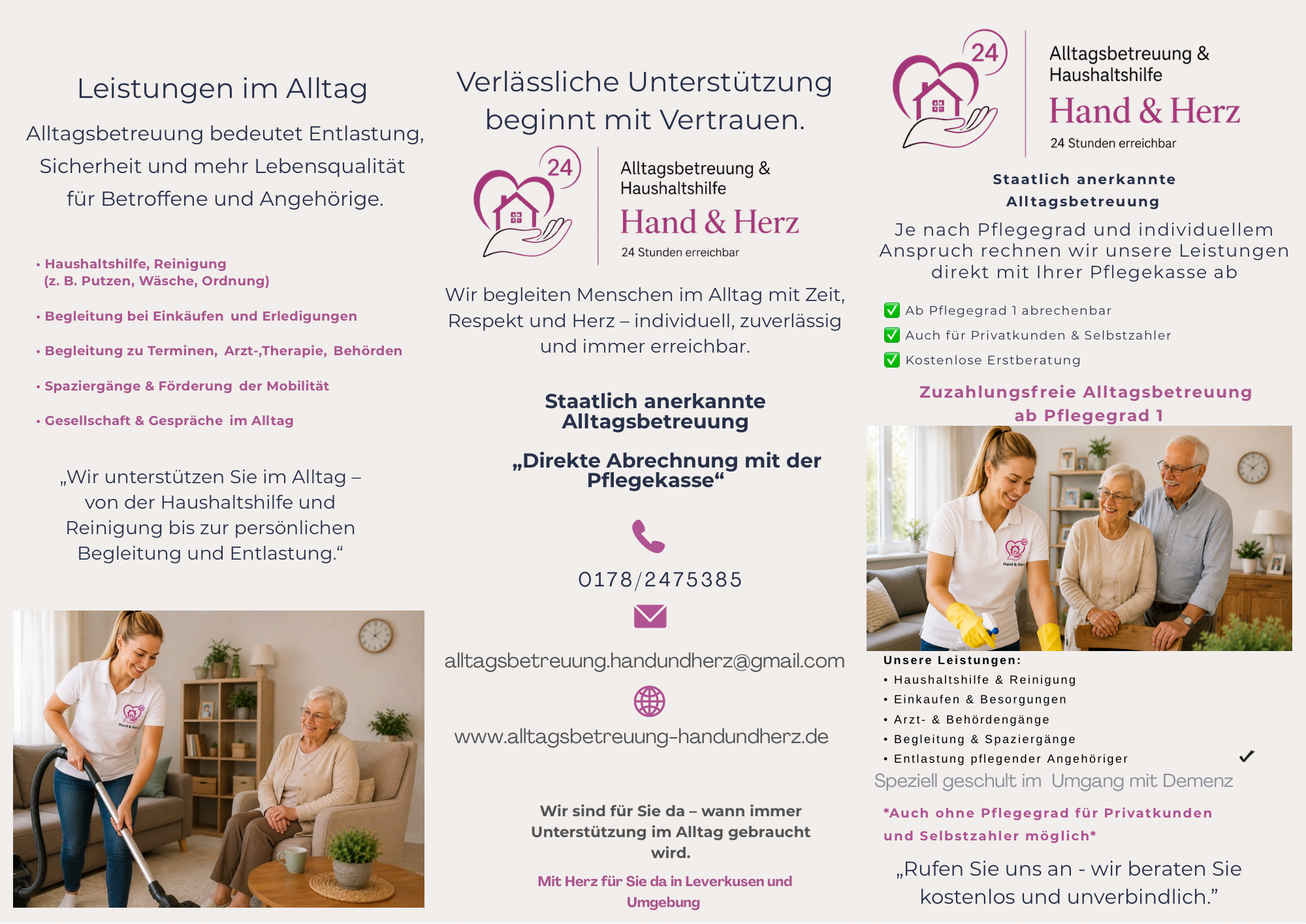 Alltagsbetreuung & Haushaltshilfe Hand & Herz in Leverkusen