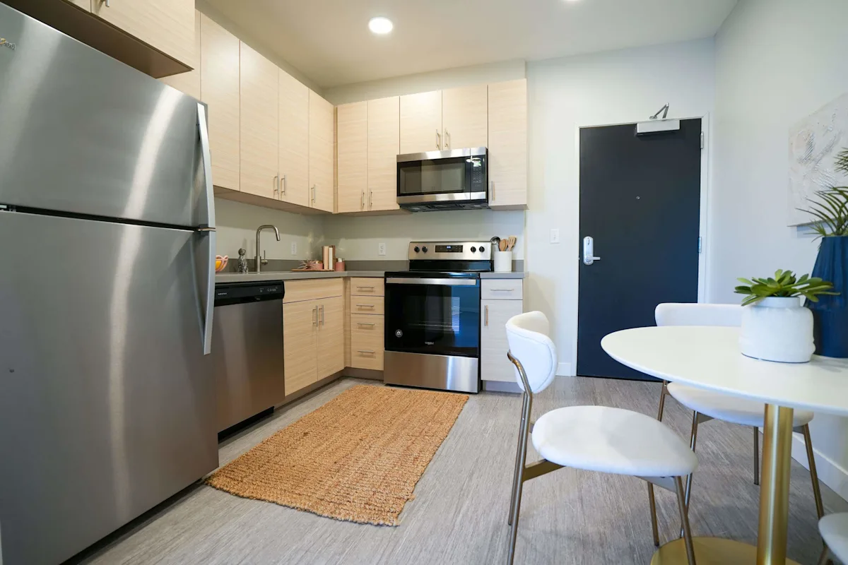 Kitchen with vinyl plank flooring