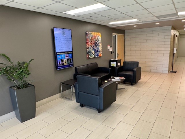 Reception area at National Center for Blood Group Genomics laboratory office