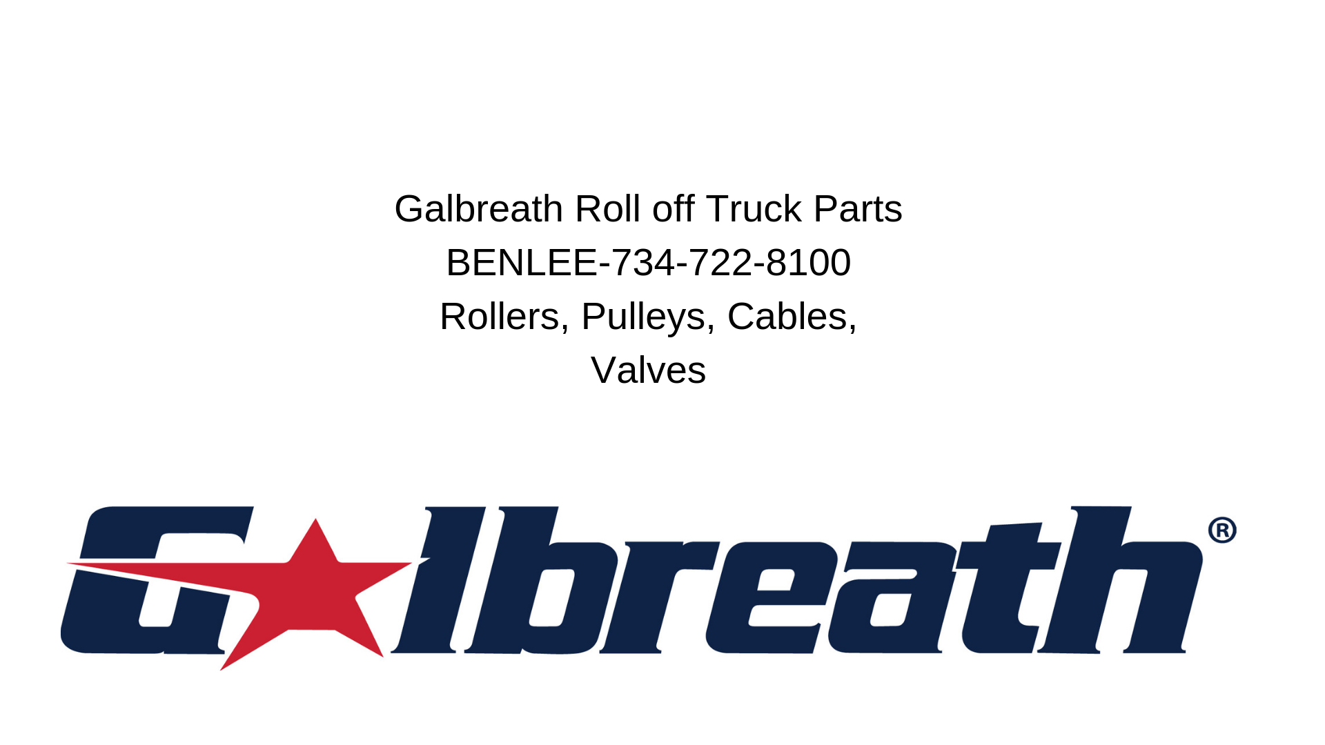 Galbreath roll-off truck parts and roll off trailer parts