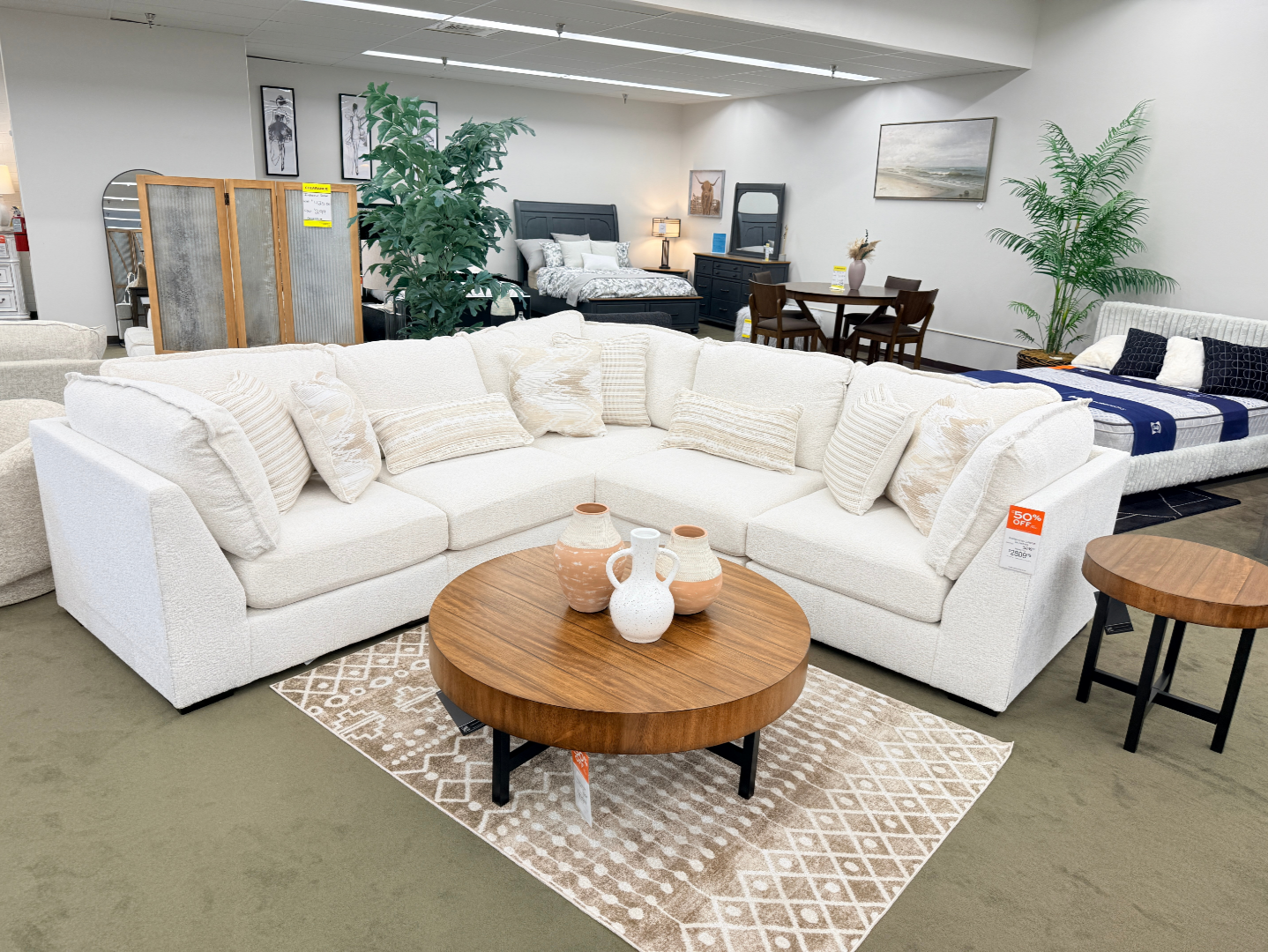 Create a comfortable, inviting living room with this Ashley sectional, available at Slumberland Furniture Burlington. Its spacious design and neutral upholstery make it easy to build a beautiful room around your personal style.