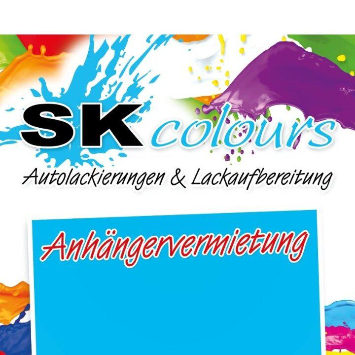 Logo Anhängervermietung - Anhängerverkauf - Autolackierungen - Lackaufbereitung SK COLOURS SVEN KÜFFNER