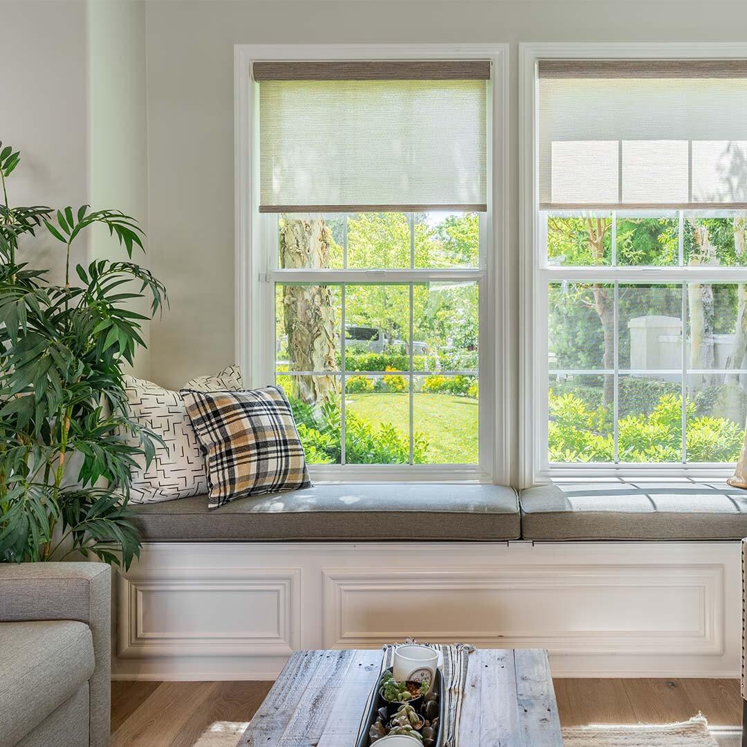 With roller shades, you can control just the right amount of light entering your space. With hundreds of decorative fabric options, your perfect shade is just a phone call away!