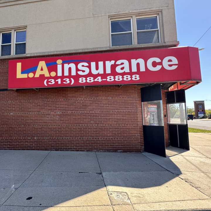 Office exterior of the L.A. Insurance Agency located at 14701 Mack Ave. in MI