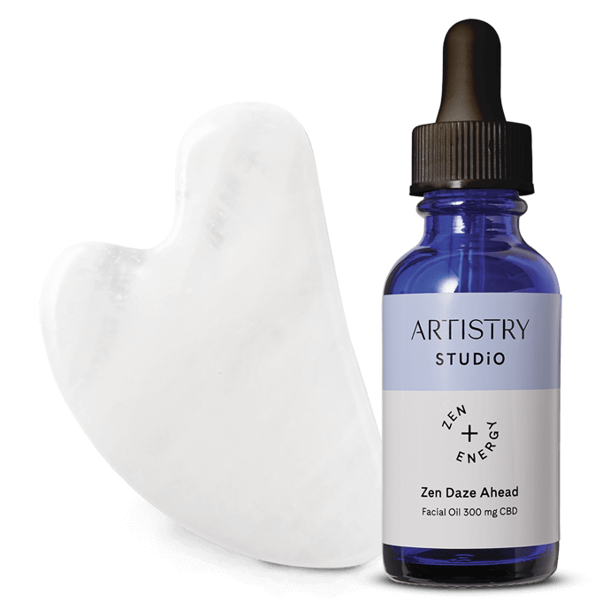 Artistry Studio™ Zen Daze Ahead Facial Oil + 300 mg CBD & Gua Sha Stone Gift Bundle
