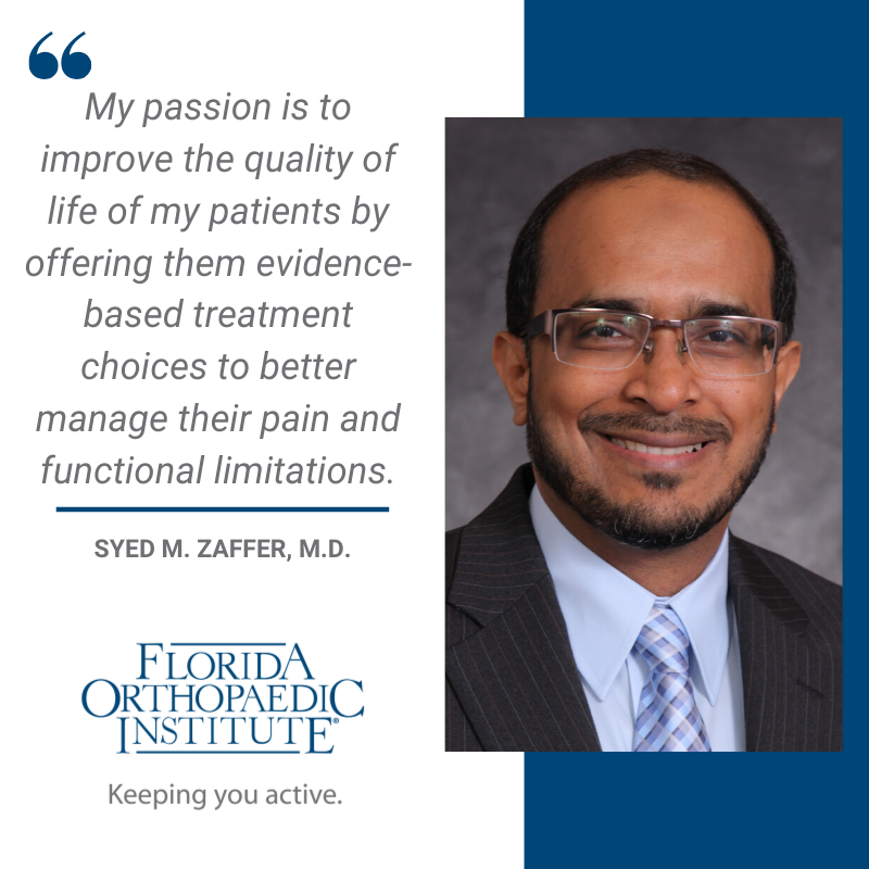 Dr. Zaffer of Florida Orthopaedic Institute
