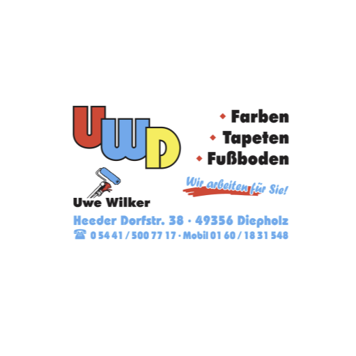Logo UWD Farben , Tapeten , Fußboden Meisterbetrieb der Maler - und Lackierer Innung