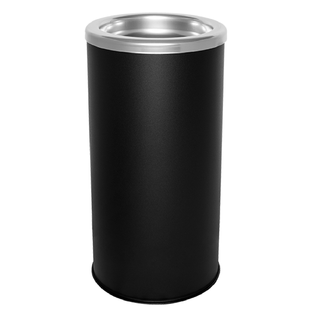 The Pioneer Floor Urn is a freestanding, powder-coated steel receptacle featuring a removable sand top for effortless maintenance. Its textured finish resists fingerprints and smudges.