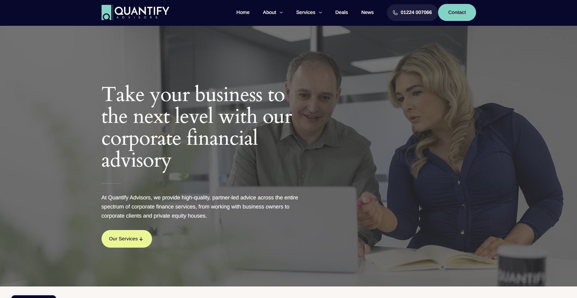 Business Advisors' website design and development