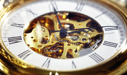 Close-up shot of a mechanical watch.