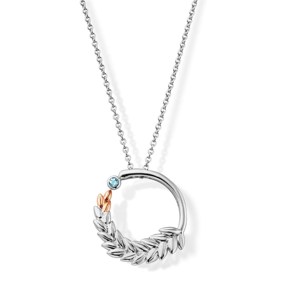 Clogau Lilibet Sky Blue Topaz Sterling Silver Round Pendant Autumn and May London 020 8293 9361