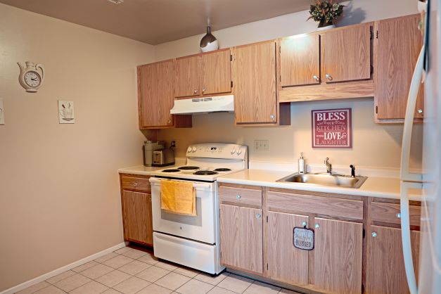 kitchen in apartment at partridge hill