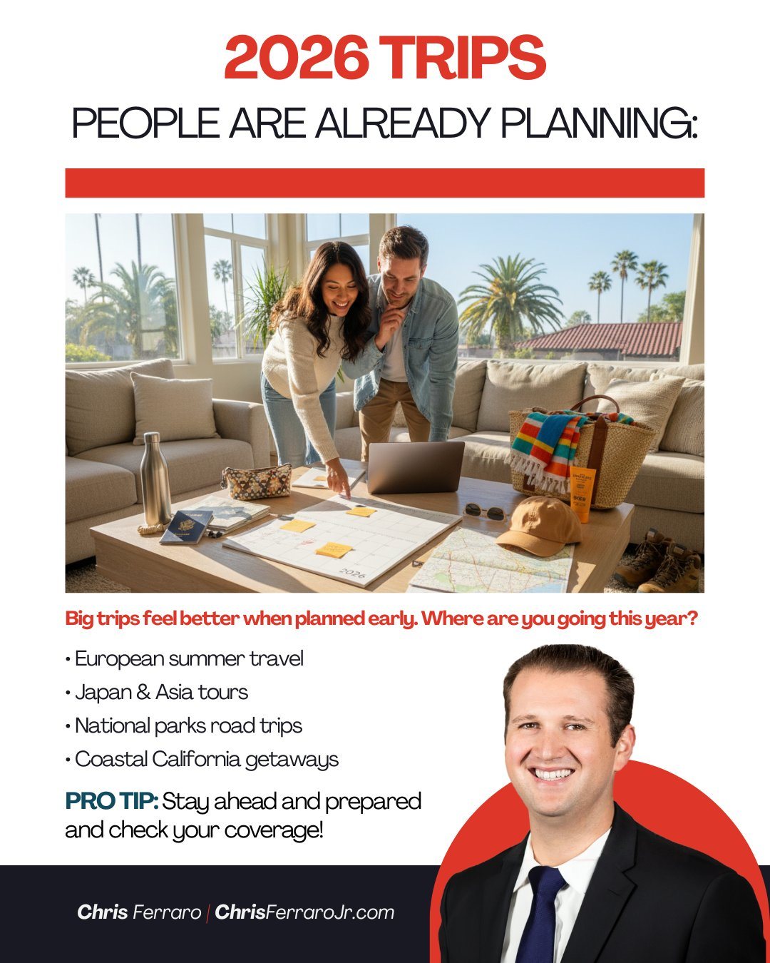 More people are planning travel earlier than ever, especially big trips. Whether it&rsquo;s international travel or staying closer to the California coast, thinking ahead can make the year feel a lot more flexible.