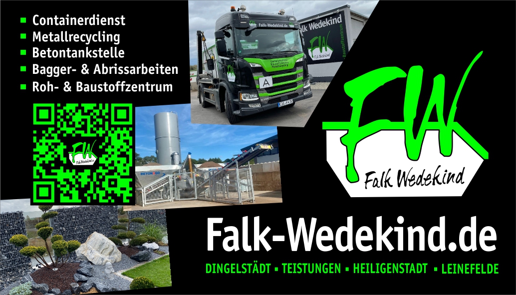 Falk Wedekind Containerdienst Roh & Baustoffzentrum, Am Eichbach 8 in Teistungen