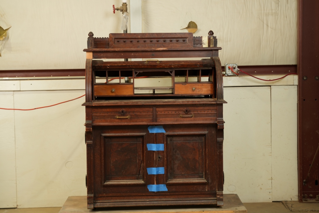 Roll Top Cylinder Desk Before Restoration