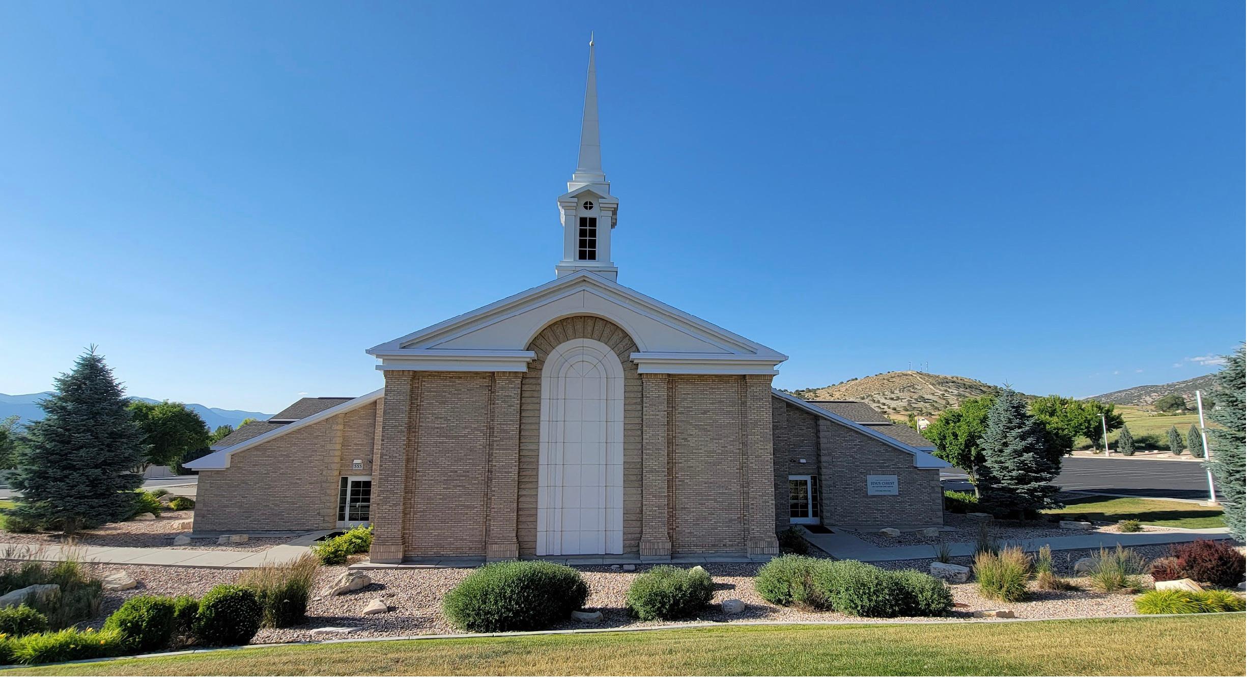 Church building exterior of The Church of Jesus Christ of Latter-day Saints located at 555 E Union in Manti, Utah