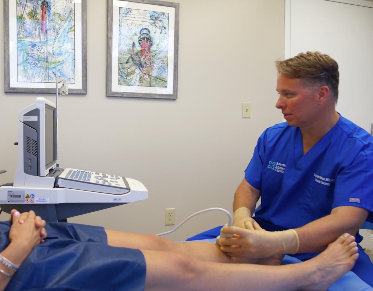 Dr. Christopher W. Boyes of Coastal Vein and Vascular Specialists Performing Analysis