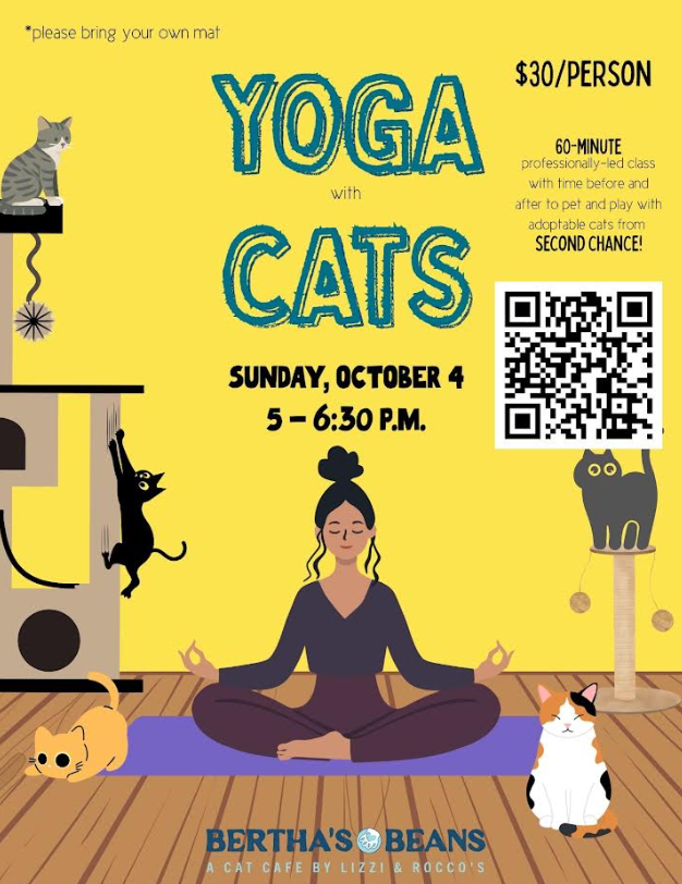 Yoga with Cats!

Find your inner peace surrounded by playful, adoptable cats from Second Chance! Joi 