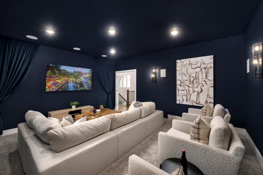 Enjoy movie night in a personalized media room