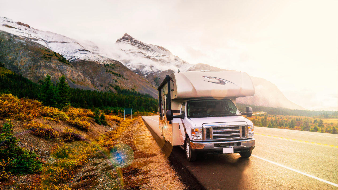 RV traveling through Wyoming