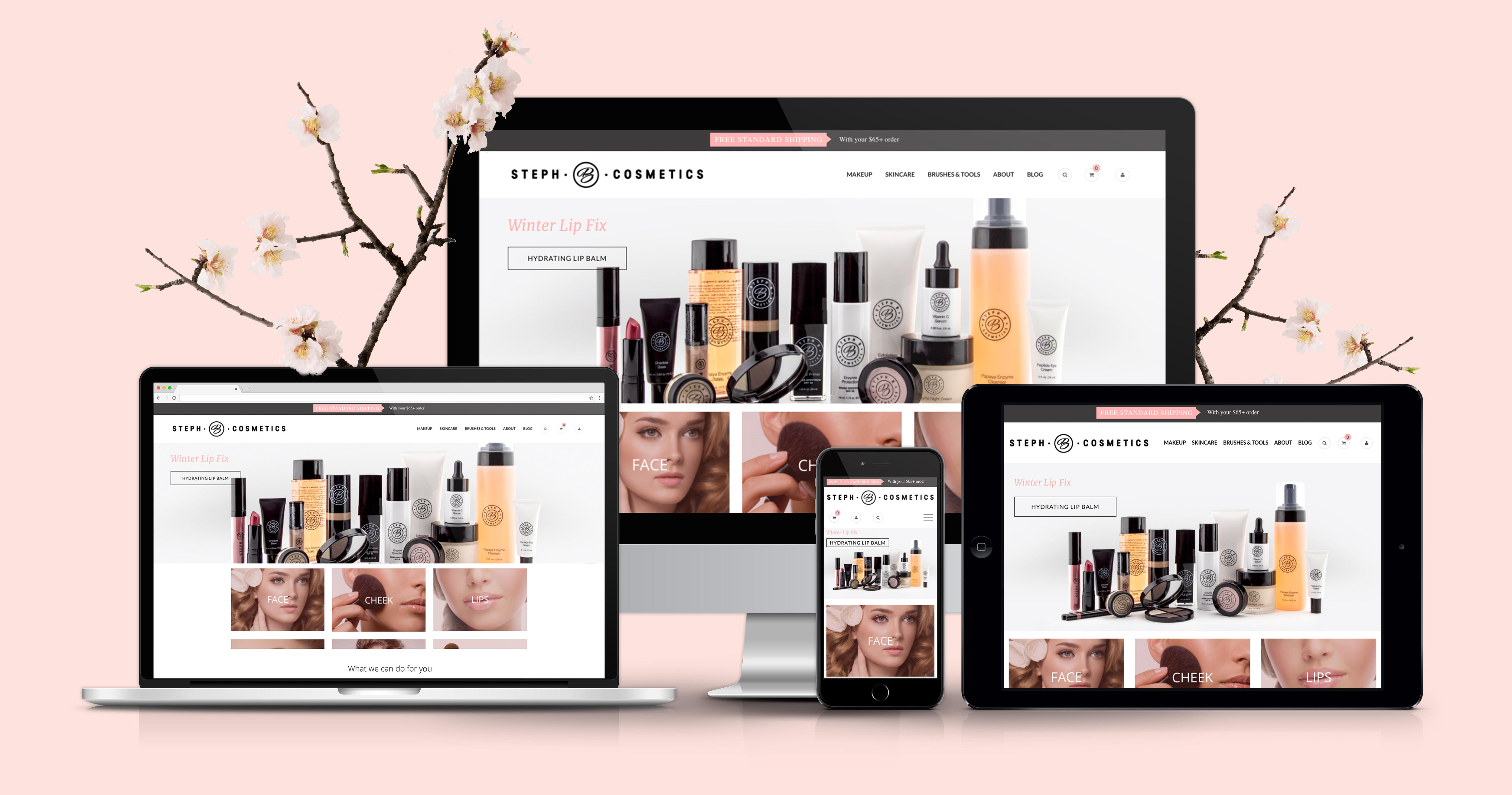 Steph B Cosmetics Branding and e-commerce website