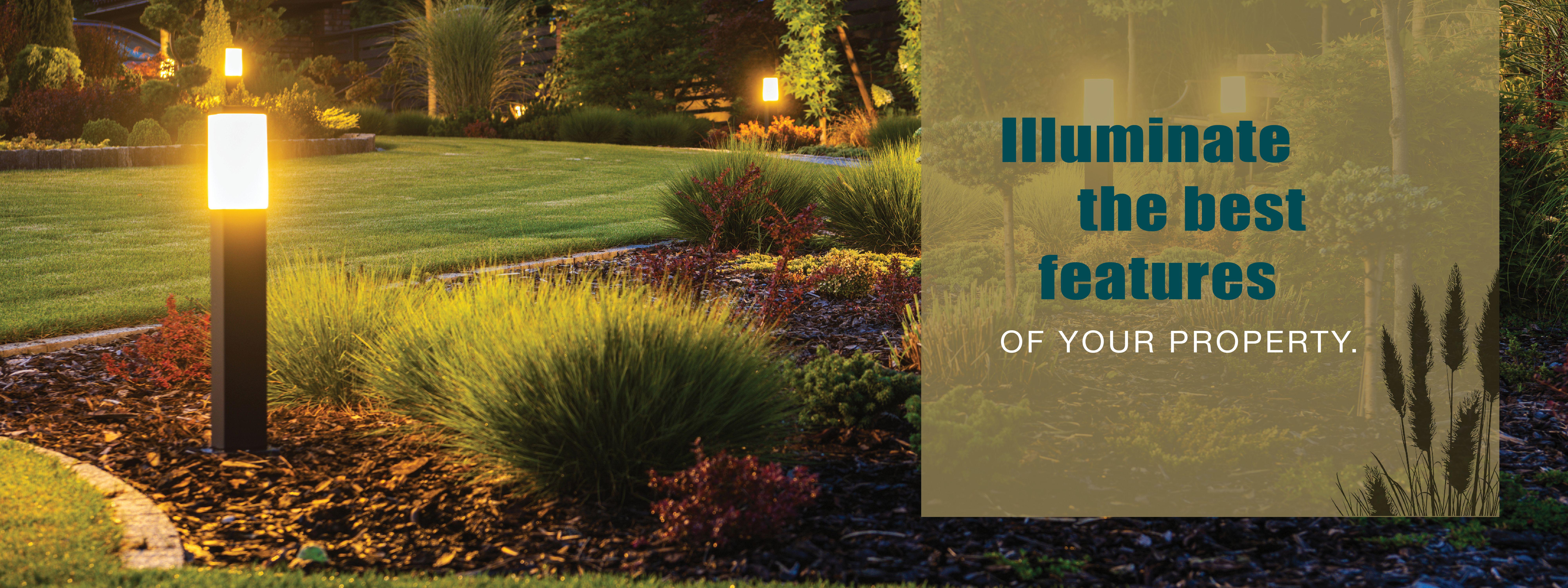 US Lawn & Landscape designs and installs custom outdoor lighting systems throughout South Central Kentucky area. Whether it be a private home, development or commercial location, we can custom design an outdoor landscape lighting system that fits your needs in an artful way.

Design, Installation & Maintenance
Quality fixtures and wiring
5 year LED Warranty