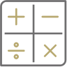 Mathematical symbols icon.