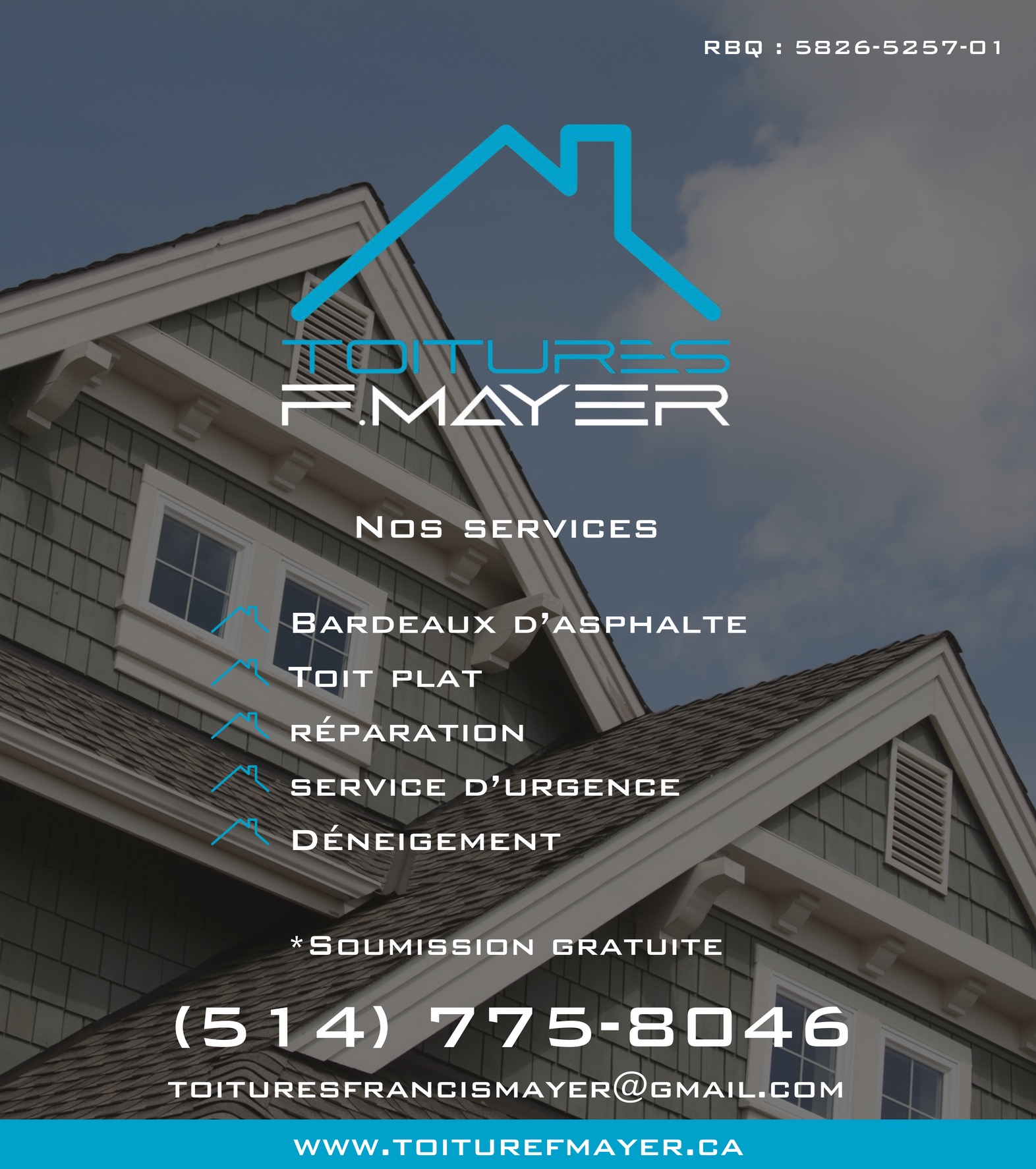 Images Toitures F. Mayer - Déneigement de toiture, Couvreur Terrebonne