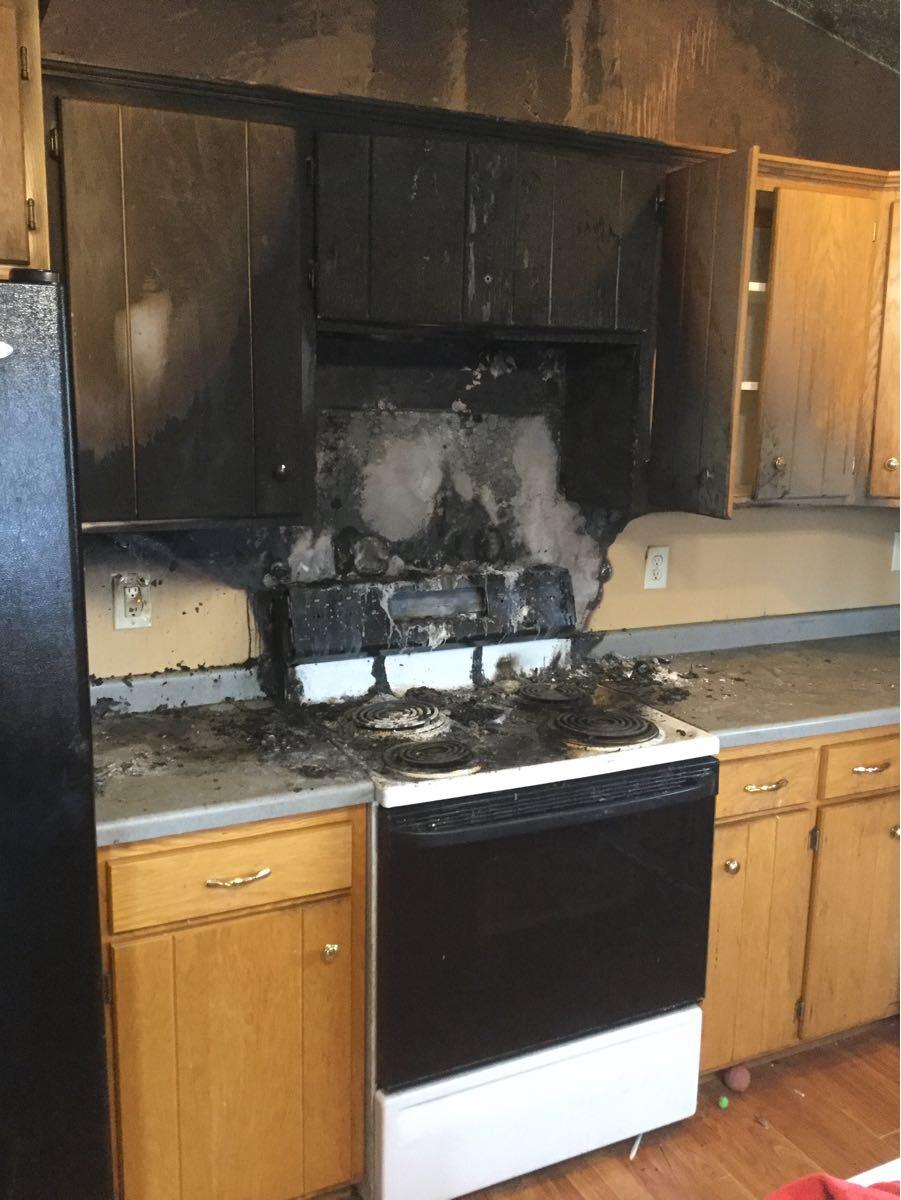Responding to a home after a kitchen fire.