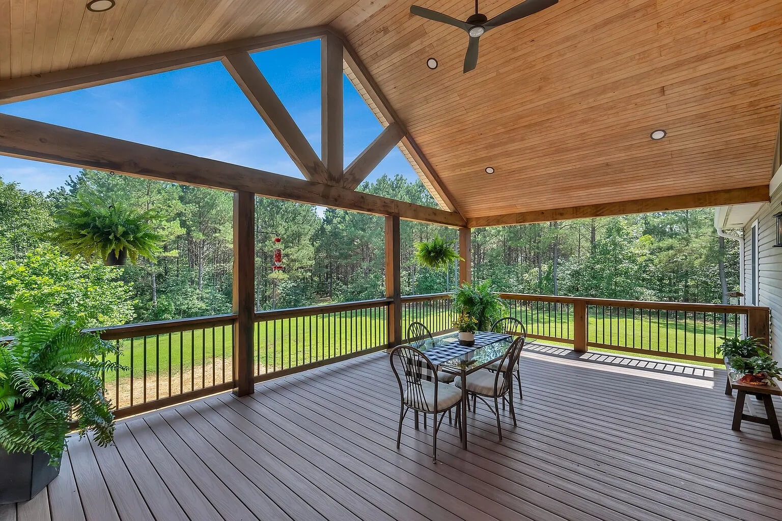 Beautiful balcony with custom railing. 